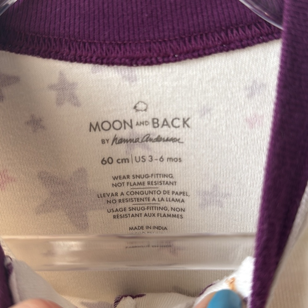 Hanna Andersson Moon & Back Purple Star Pajamas - Picture 4 of 6